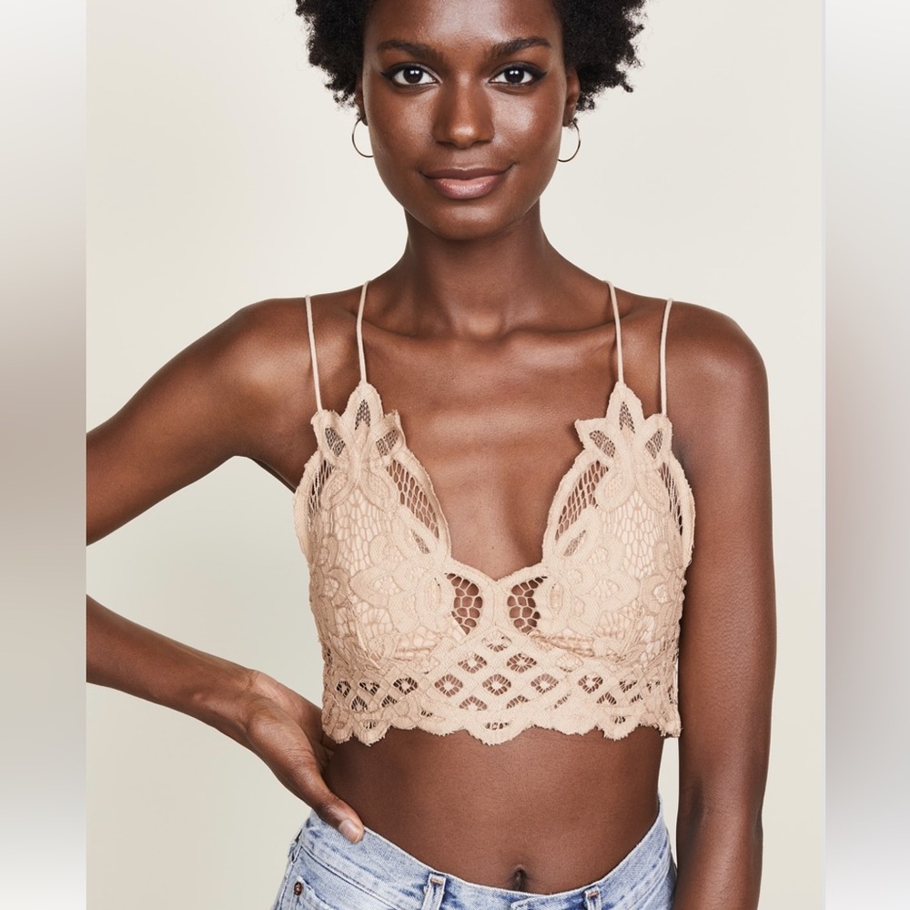 FREE PEOPLE Adella Longline Bralette in Light Sand Size XL